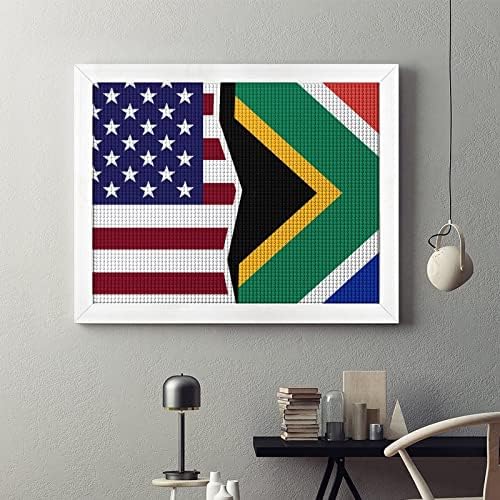 Amerikai, illetve Afrikai Zászló Gyémánt Festmény Készletek Képkeret 5D DIY Teljes Gyakorlat Strasszos