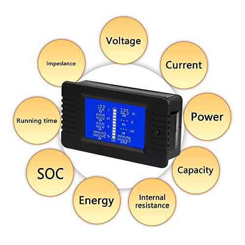 CERRXIAN DC Akkumulátor Mérő Monitor,Mérési Tartomány 0-200 V 0-10A LCD Kijelző Digitális Aktuális Feszültség