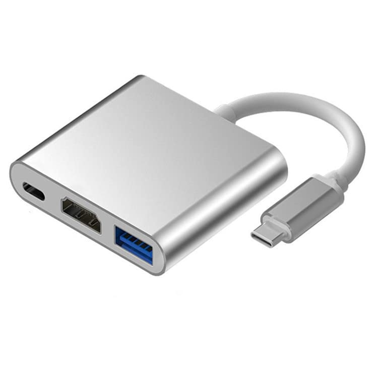 USB-C-HDMI Adapter, 3-in-1 USB-C/C-Típusú HDMI-4K Videó Átalakító, USB C-Hub, USB 3.0 Port/USBC Gyors