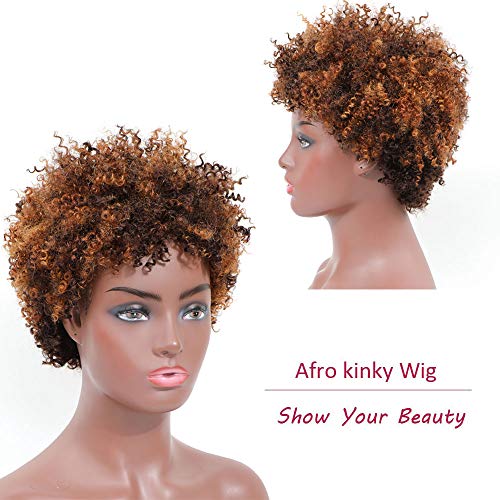 Ms Taj Rövid Afro Perverz Göndör hajból készült Paróka, Fekete Nők Brazil Szűz Rövid, Göndör Afro Paróka