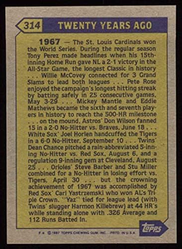 1987 Topps 314 Vissza Az Órát Carl Túl Boston Red Sox (Baseball Kártya) NM/MT Red Sox