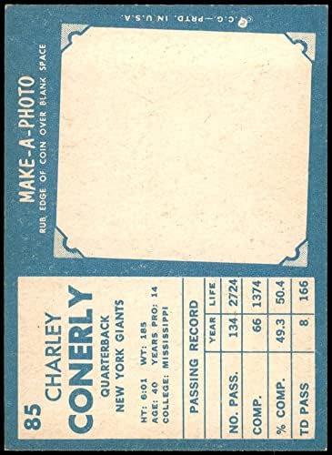 1961 Topps 85 Charley Conerly New York Giants-FB (Foci Kártya) NM+ Óriások-FB Mississippi