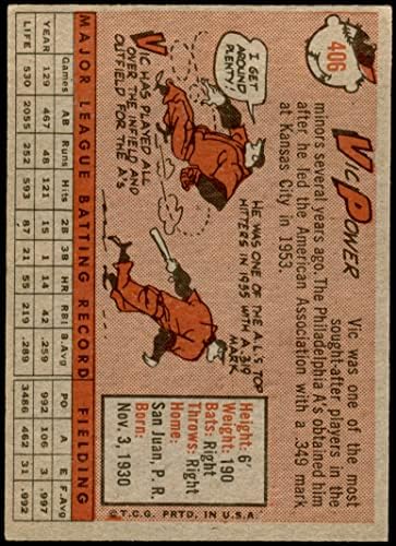 1958 Topps 406 Vic Hatalom Kansas City Atlétika (Baseball Kártya) EX Atlétika
