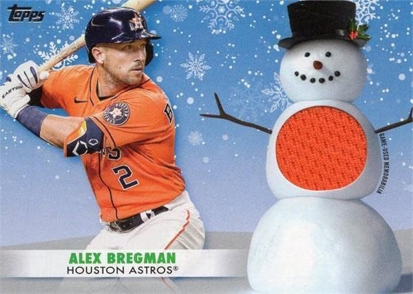 Alex Bregman játékos kopott jersey-i javítás baseball kártya (Houston Astros) 2021 Topps Walmart Holiday