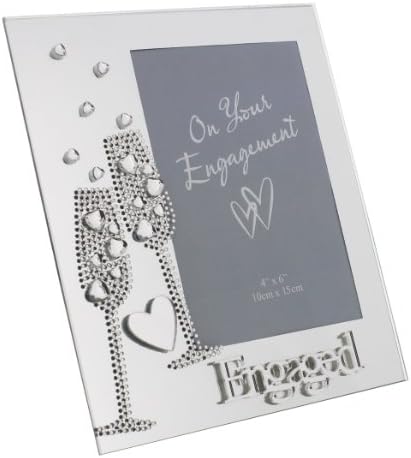 Oaktree Ajándékokat, Tükör, Képkeret, 4 x 6 Diamante Stílus Fuvola, valamint a Szív dekoráció Jegyben