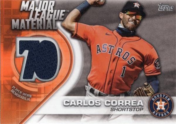 Carlos Correa játékos kopott jersey-i javítás baseball kártya (Houston Astros) 2021 Topps Major League