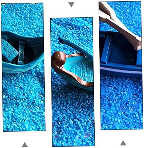 Yardwe Micro Táj Hajó Kék Lakberendezés Tündér Ajándék Kis Terrárium Beach House Decorstions Mini Halászhajó