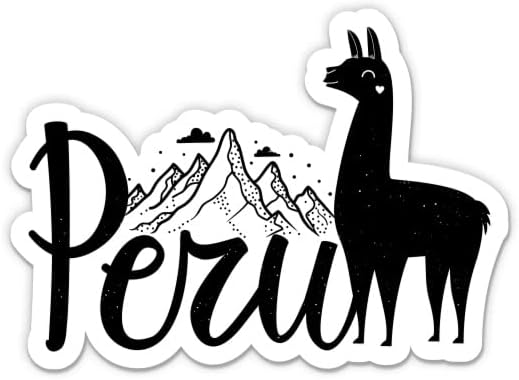 Peru Utazás Machu Pichu Láma - 3 Vinyl Matrica - Autós Laptop Víz Üveg Telefon - Vízálló Matrica