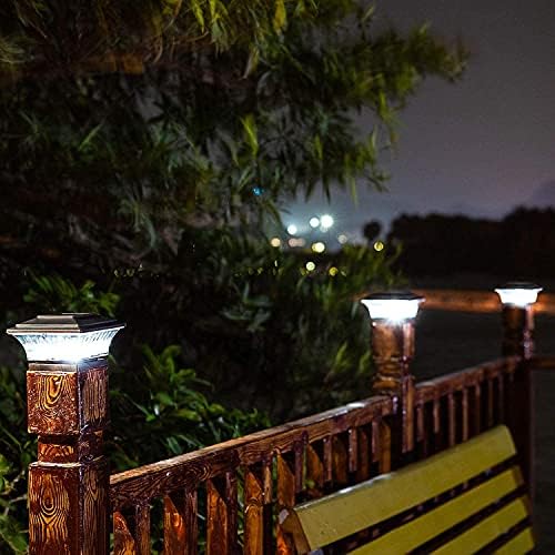 HUYIENO Napelem Post Kap Lámpák Kültéri LED Világítás Fedélzeten Kerítést Kap Fényt Két Fény Mód Meleg