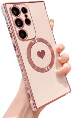 phylla Mágneses Töltés Telefon tok Samsung Galaxy S23 Ultra 5g [ Kompatibilis MagSafe ] Új Galvanizáló