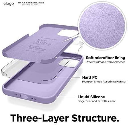 elago Kompatibilis az iPhone Mini Case 12, Folyékony Szilikon, a Teljes Test Védelem (Képernyő & Kamera