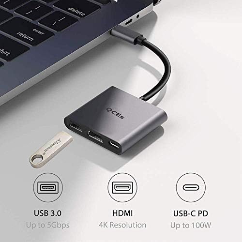 QCEs USB-C-HDMI Többportos Adapter USB-C-USB C 3.1 Gen 2 Kábel 20Gbps