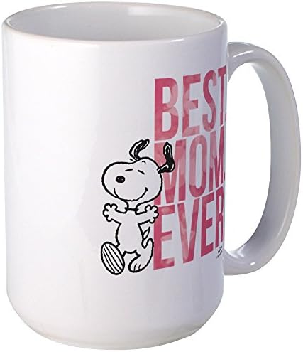 CafePress Snoopy Legjobb Anya a világon Nagy Bögre, Kerámia Bögre, Csésze Tea 15 oz